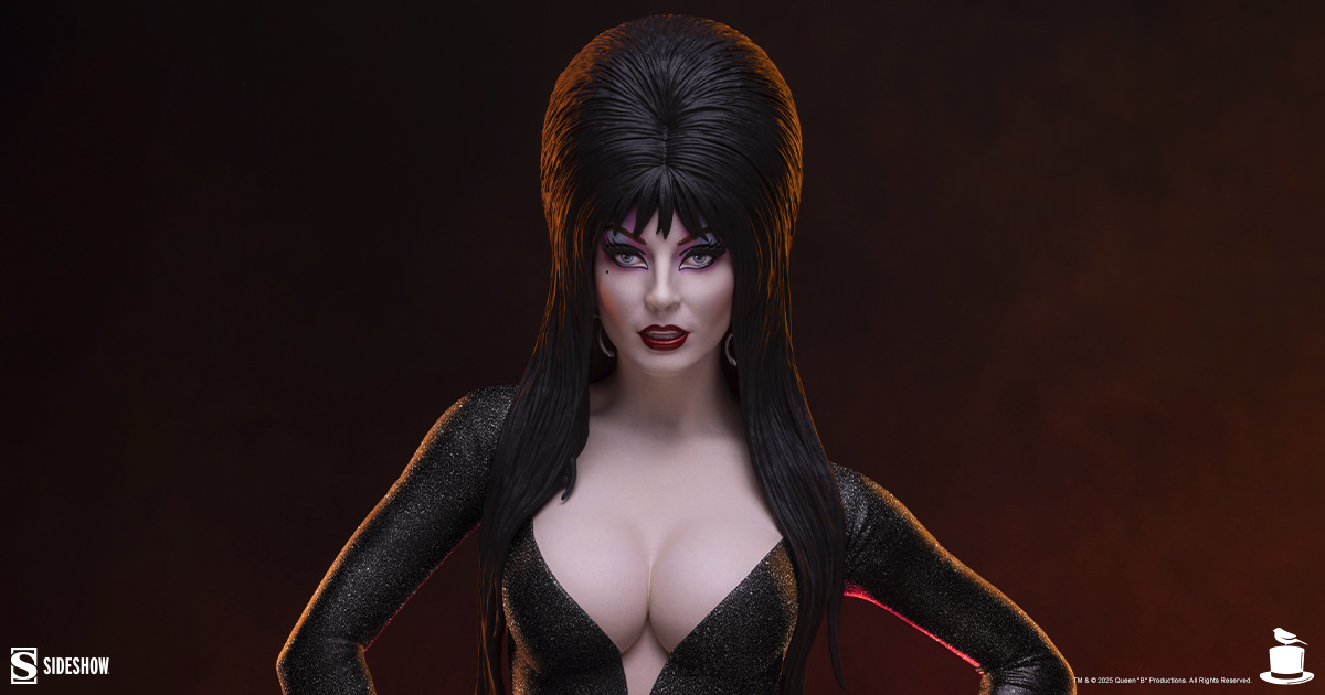 Spooktacular 2026 Elvira: Mistress of the Dark (Black Glitter Dress Variant) Statue Giveaway