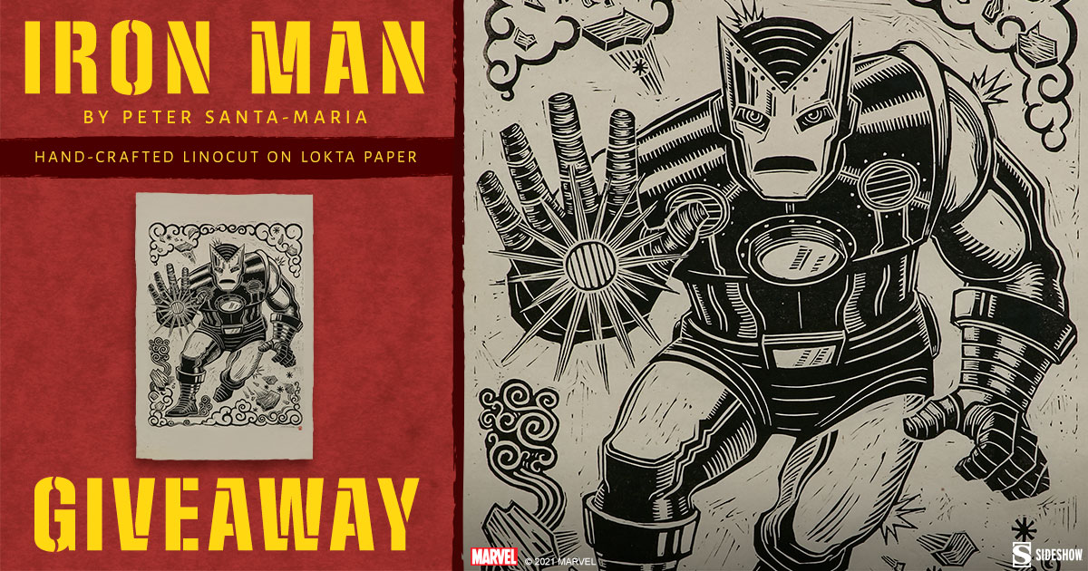 Iron Man Linocut Fine Art Print Giveaway