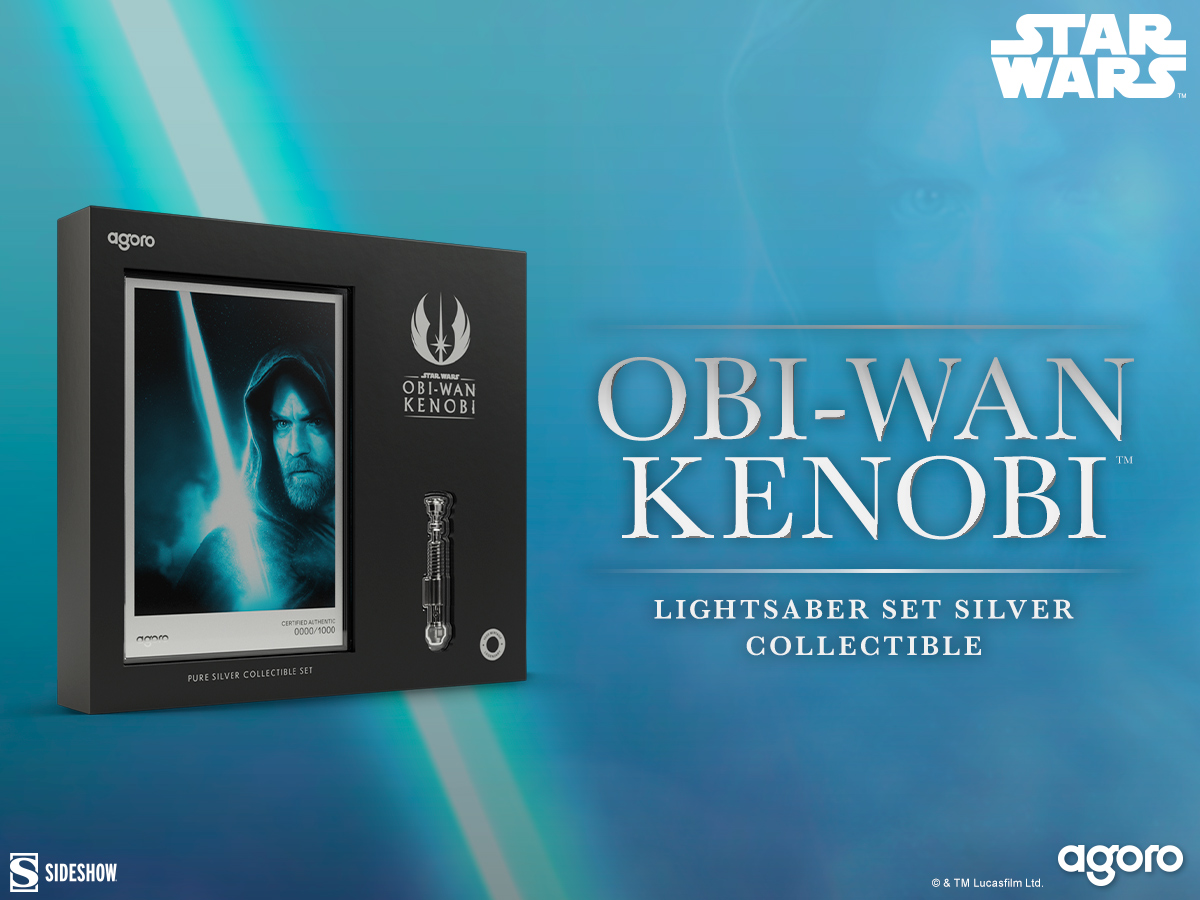 Obi-Wan Kenobi™ Lightsaber Set Silver Collectible