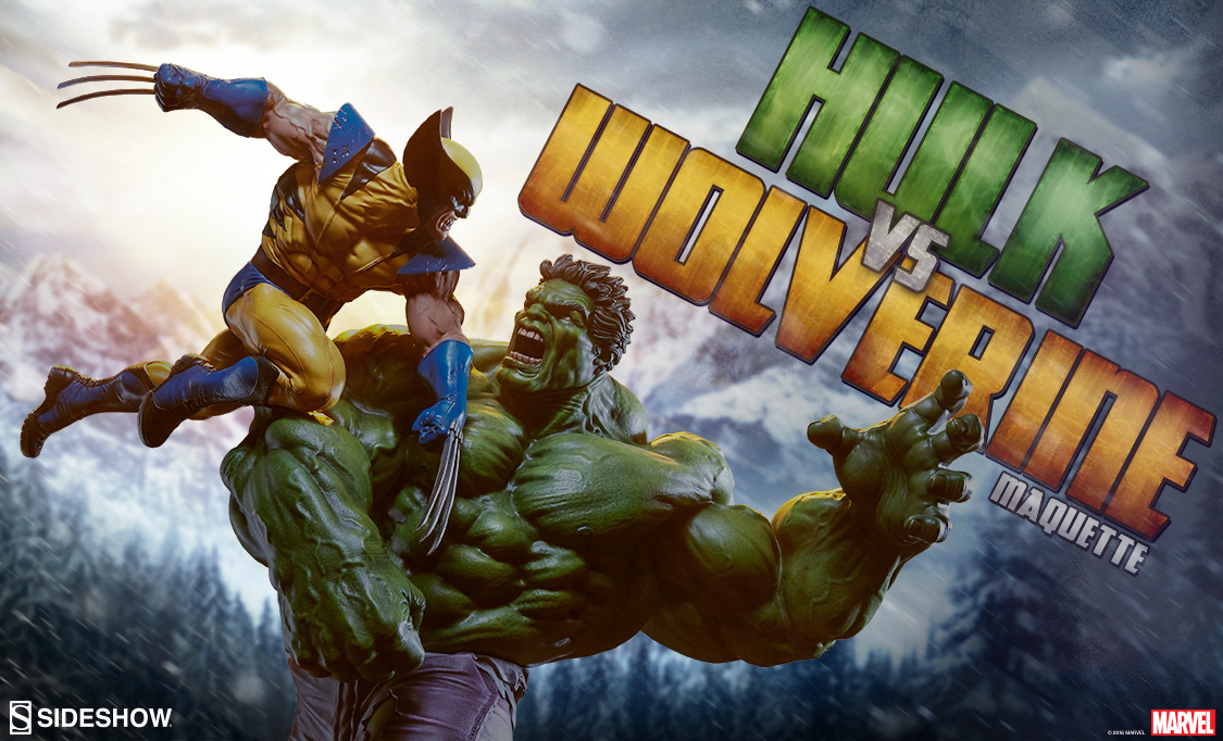 Hulk vs Wolverine Maquette | Sideshow Collectibles