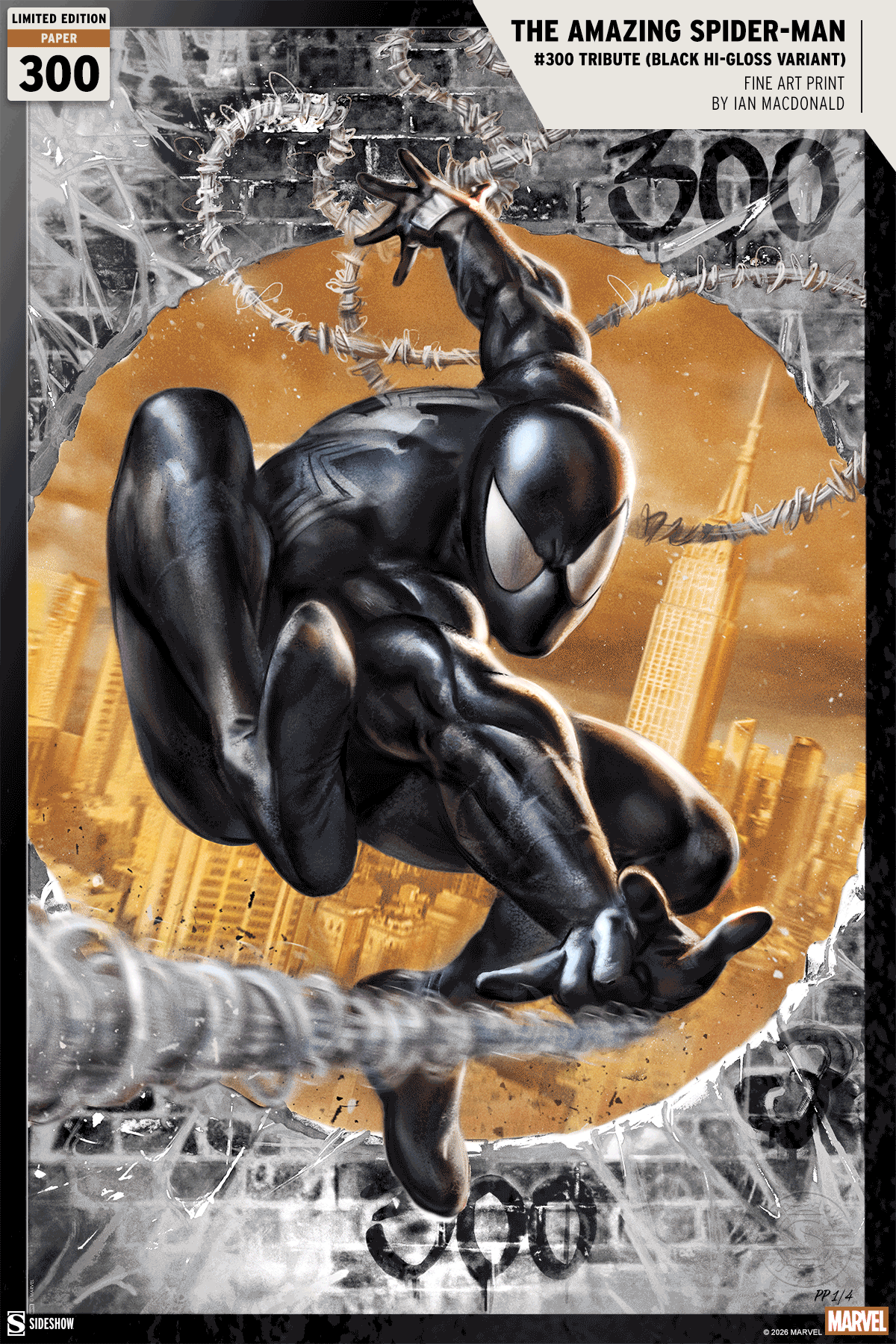 The Amazing Spider-Man: #300 Tribute (Black Hi-Gloss Variant) Fine Art Print